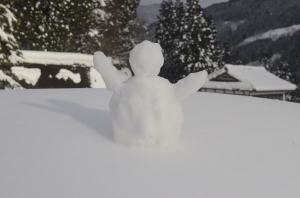 Boneco de neve miniatura que fizemos
